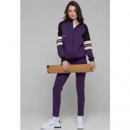 Костюм , олимпийка и брюки, повседневный стиль, свободный силуэт, карманы, размер 42, фиолетовый Bilcee
