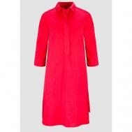 Платье-рубашка , повседневное, прямой силуэт, до колена, карманы, размер 36, розовый Bianca