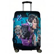 Чехол для чемодана , размер L, фиолетовый, черный LeJoy