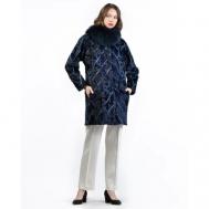 Пальто , силуэт прямой, карманы, размер 40, синий Rindi