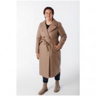 Пальто   демисезонное, размер 58, коричневый Kristina Moda