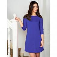 Платье , в классическом стиле, трапециевидный силуэт, мини, размер 46, синий Modami24