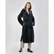 Пальто , норка, силуэт свободный, размер 40, серый Manakas Frankfurt