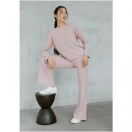 Костюм , джемпер и брюки, повседневный стиль, свободный силуэт, размер 42, розовый SIMPLE LINE