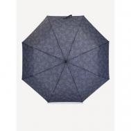 Мини-зонт , автомат, 3 сложения, купол 105 см., 8 спиц, чехол в комплекте, для женщин, синий, черный Labbra