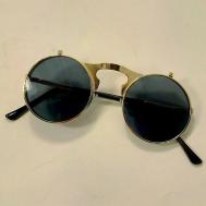 Солнцезащитные очки , круглые, оправа: металл, с защитой от УФ, золотой Нет бренда