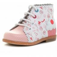 Ботинки , размер 18, белый, розовый Kapika