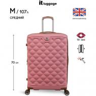 Чемодан , 107 л, размер M+, розовый IT Luggage