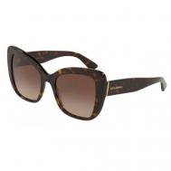 Солнцезащитные очки , бабочка, оправа: пластик, с защитой от УФ, градиентные, для женщин, коричневый Dolce&Gabbana
