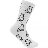 Женские носки  высокие, на Новый год, размер 35-40, белый Yes!Socks