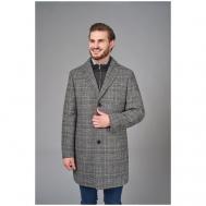 Пальто  демисезонное, шерсть, размер 48/176, серый Lexmer