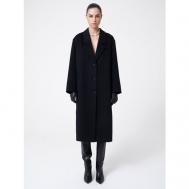 Пальто-пиджак   демисезонное, шерсть, силуэт прямой, удлиненное, размер S, черный Patratskaya