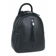 Рюкзак  мессенджер  119056, натуральная кожа, внутренний карман, черный Franchesco Mariscotti