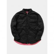 куртка-рубашка   демисезонная, силуэт свободный, стеганая, размер L, черный, розовый Ksubi