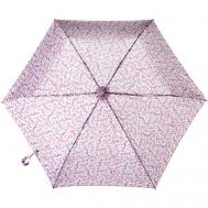 Зонт , механика, 3 сложения, купол 86 см., 6 спиц, система «антиветер», чехол в комплекте, для женщин, белый, розовый FULTON