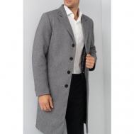 Пальто , демисезон/зима, силуэт прилегающий, удлиненное, карманы, подкладка, без капюшона, утепленное, размер 48-182, серый Misteks design
