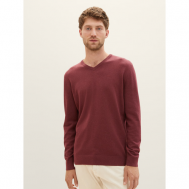 Пуловер , длинный рукав, силуэт прямой, средней длины, размер XL, красный Tom Tailor