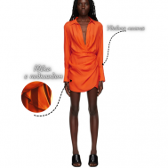 Платье-футляр атлас, прилегающее, мини, подкладка, размер xs, оранжевый Gossip by prm