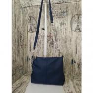Сумка  кросс-боди  повседневная, натуральная кожа, натуральная замша, внутренний карман, синий Elena leather bag