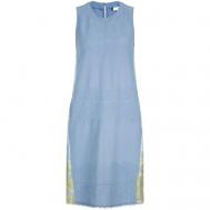 Платье , атлас, вискоза, повседневное, полуприлегающее, до колена, карманы, размер 44, голубой Sportalm