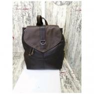 Рюкзак  торба , натуральная кожа, внутренний карман, коричневый Elena leather bag