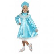 Карнавальный костюм  "Снегурочка с кокеткой", атлас, кокошник, платье, размер 36, рост 140 см Страна Карнавалия