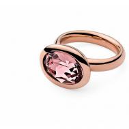 Кольцо , бижутерный сплав, кристаллы Swarovski, золотой, розовый Qudo