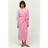 Платье , повседневное, свободный силуэт, миди, подкладка, размер XL, розовый Fashion Rebels