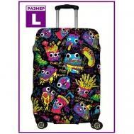 Чехол для чемодана , размер L, фиолетовый, желтый LeJoy