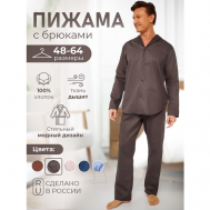 Пижама , размер 54, серый Малиновые сны