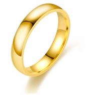 Кольцо обручальное, нержавеющая сталь, золочение, размер 15.7, золотой Ювелирное царство