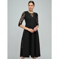 Платье , вечернее, прилегающее, миди, размер 44, черный VISERDI