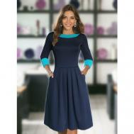Платье , в классическом стиле, миди, размер 44, синий Modami24