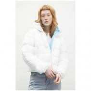 куртка  , демисезон/зима, силуэт прямой, карманы, капюшон, размер XL, белый Finn Flare