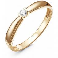 Кольцо обручальное , красное золото, 585 проба, бриллиант, белый, золотой INFINI