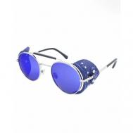 Солнцезащитные очки , круглые, оправа: металл, синий Havvs