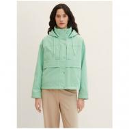 Куртка  , демисезон/лето, средней длины, силуэт прямой, капюшон, внутренний карман, размер M, зеленый Tom Tailor