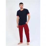 Комплект , футболка, брюки, размер 48, красный DTeks