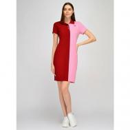 Платье-поло , хлопок, повседневное, прямой силуэт, миди, размер 44, розовый VISERDI