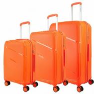 Умный чемодан , 3 шт., 144 л, размер S/M/L, оранжевый Impreza