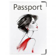 Обложка для паспорта , красный, белый Tina Bolotina