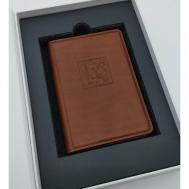 Обложка для паспорта , натуральная кожа, подарочная упаковка, коричневый William Morris