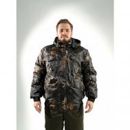 куртка  зимняя, силуэт свободный, карманы, капюшон, манжеты, внутренний карман, размер 54, коричневый IDCOMPANY