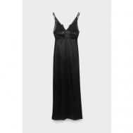 Платье , натуральный шелк, вечернее, полуприлегающее, макси, открытая спина, размер 44, черный Mother of All