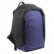 Рюкзак , текстиль, внутренний карман, синий, черный МЕДВЕДКОВО