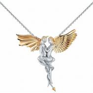 Колье  Колье "Ангел и Демон" из желтого и белого серебра 925 пробы, серебро, 925 проба, длина 45.5 см., белый Flymi