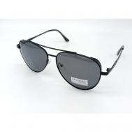 Солнцезащитные очки , авиаторы, оправа: металл, поляризационные, для мужчин, черный Fedrov