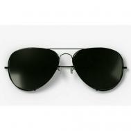Солнцезащитные очки , авиаторы, оправа: металл, складные, с защитой от УФ, черный Без бренда
