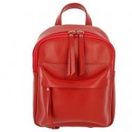 Рюкзак , натуральная кожа, внутренний карман, красный Versado