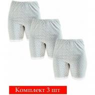 Комплект трусов  панталоны , завышенная посадка, размер 52, белый, 3 шт. Русский стиль